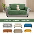 thumbnail image 3 of SHANNA Sofa Covers for Loveseat, Water Repellent Reversible Quilted Sofa Slipcovers, Non Slip Sofa Covers 2 Seater, Furniture Protector with Elastic Strap for Pets Kids Dog Cat, Green, 2-Seater, 3 of 8