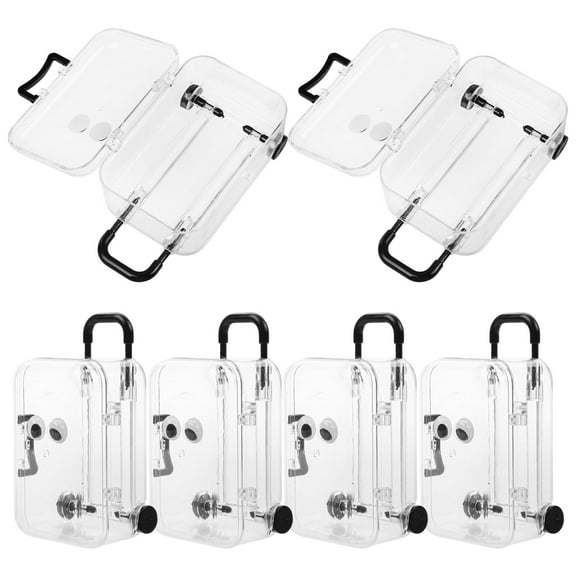 Raindrops  6 Pcs Luggage Mini Suitcases Transparent Trolley Travel