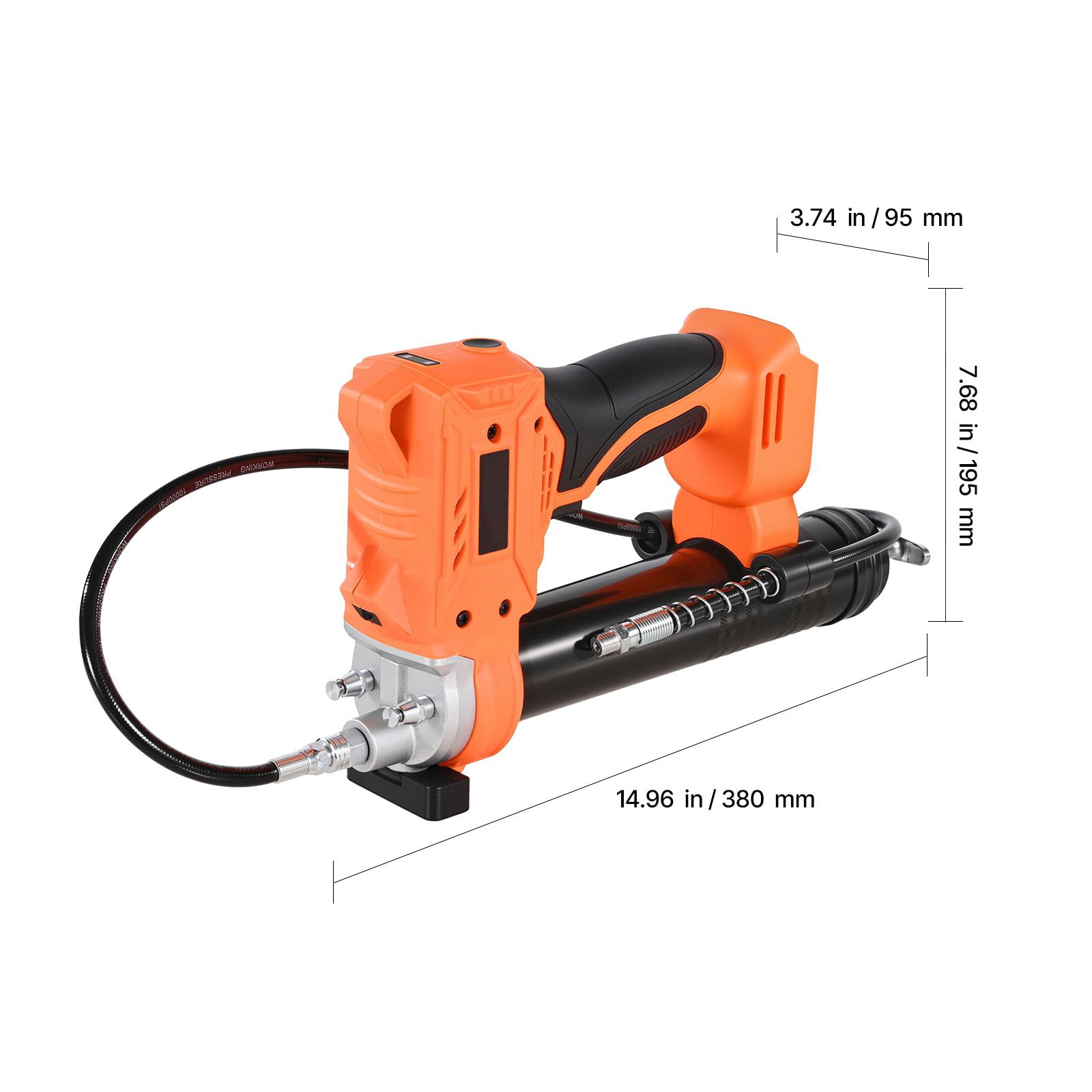 Heavy-Duty 20V Cordless Grease Gun with 80,000 PSI Max Pressure - Professional Cord-Free Operation (Tool Only)
