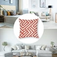 thumbnail image 5 of BANET  Pink Throw Pillow Cover Set of 2, Square Shapes Horizontal Image with Diamond Shapes Triangles Art Print, Decorative Square Covers for Couch Bed &amp; Sofa, Dark Coral and White 22x22in, 5 of 7