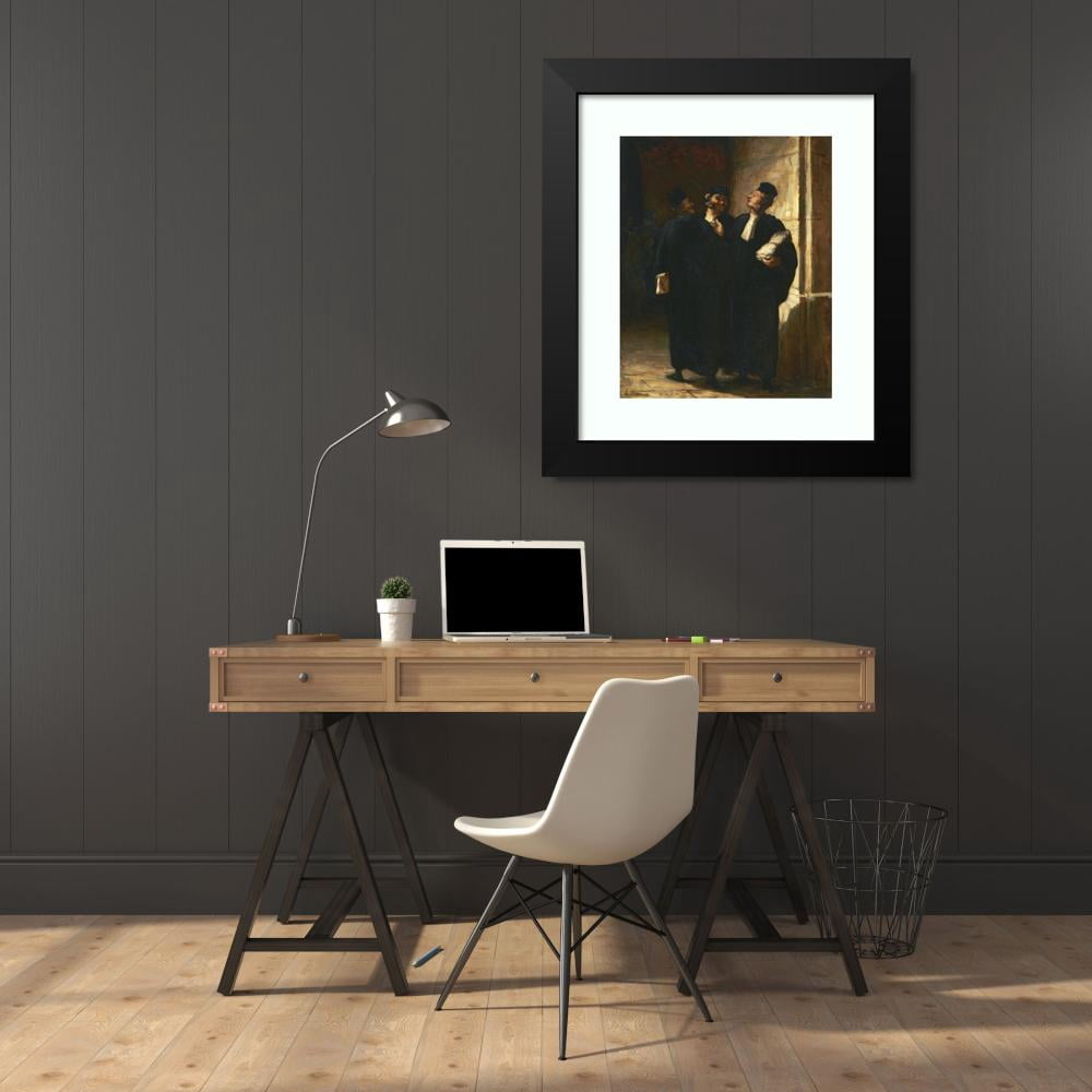 Honoré Daumier 20x24 Black Modern Framed Museum Art Print Titled - Three Lawyers