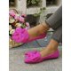 thumbnail image 3 of New Arrival Women's Outdoor Pointed Toe Shallow Mouth Flat Shoes With Butterfly Knot, Rose Medium Washed Cloth Soft Sole Work, Driving Loafers, 3 of 5
