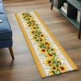 thumbnail image 3 of 2'x6' Rug Runners for Hallways Kitchen, Sunflower Yellow Non Slip Entryway Beside Floor Carpet Runner, Retro Southwest Country Plant Leaf Floral Washable Laundry Room Bedroom Throw Rugs Mat, 3 of 8