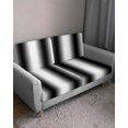 thumbnail image 3 of White Black Couch Cushion Covers Stretch, Washable Sofa Seat Covers Individual Seat Cushion Sofa Slipcovers Modern Gradient Vertical Stripes Geometric Couch Cover Furniture Protector S-2PCS, 3 of 7