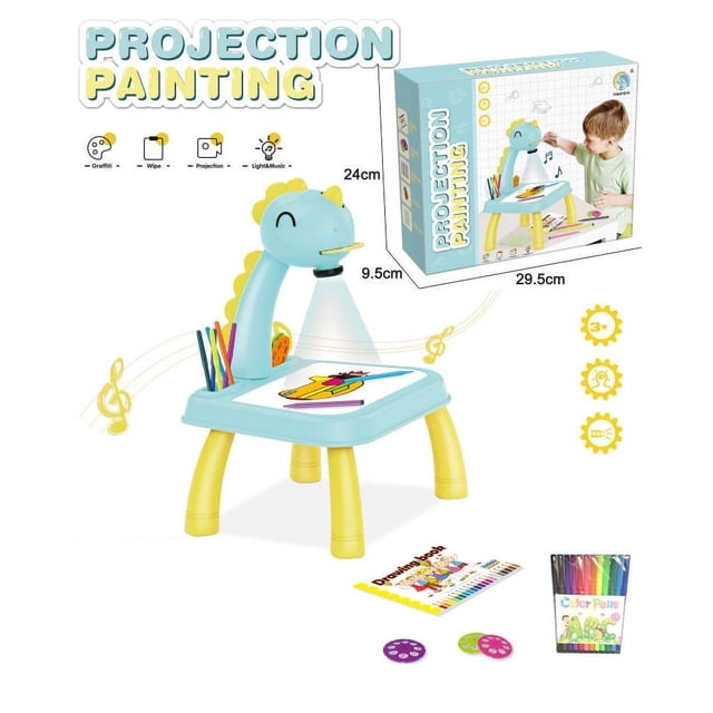 MesaSe Mini LED Projector Drawing Board Art Drawing Table Kids Painting Board Baby Learning Draw Paint Tools Children Educational Toy