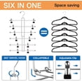 thumbnail image 3 of Pant Hangers Pant Hangers with Clips Skirt Hangers with Clips Clothes Hangers Space Saving Non Slip Hangers for Pants Foldable ed Skirt Hanger College Dorm Room Essentials, 3 of 4