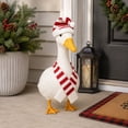 thumbnail image 5 of FAMTKT Christmas Porch Goose Outfit Set with Hat Scarf, Holiday Yard Statue Goose Clothing for Garden Patio, Winter Xmas Holiday Outdoor Decor, 5 of 6