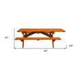 thumbnail image 3 of HomeRoots Redwood Solid Wood Outdoor Picnic Table, 3 of 6