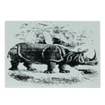 thumbnail image 1 of Rhinoceros Cutting Board, Vintage Zoology Engraving Monochrome Mammal with Horns Pattern, Decorative Tempered Glass Cutting and Serving Board, in 3 Sizes, by Ambesonne, 1 of 2