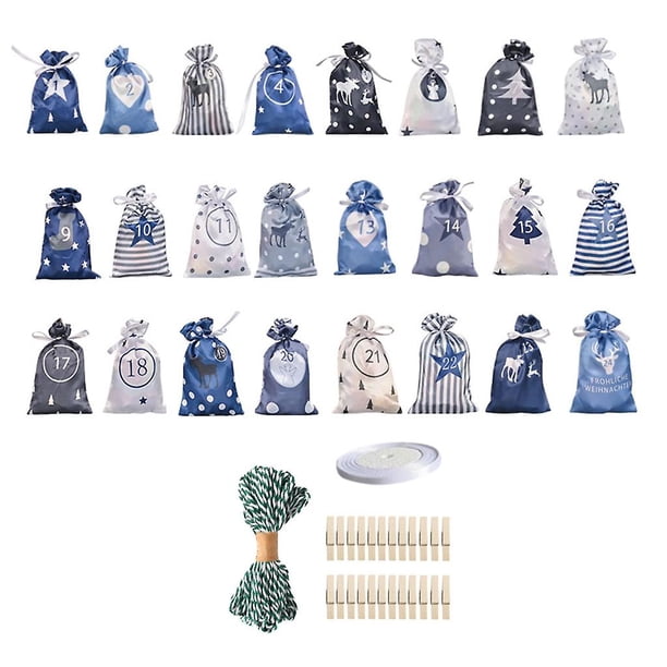 Calendario de Adviento YONGSHENG Recargable 24 Bolsas de Cuenta Atrás de Navidad