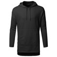 thumbnail image 1 of FashionOutfit Men's Solid Distressed French Terry Pullover Long Sleeve Hoodie Top, 1 of 4