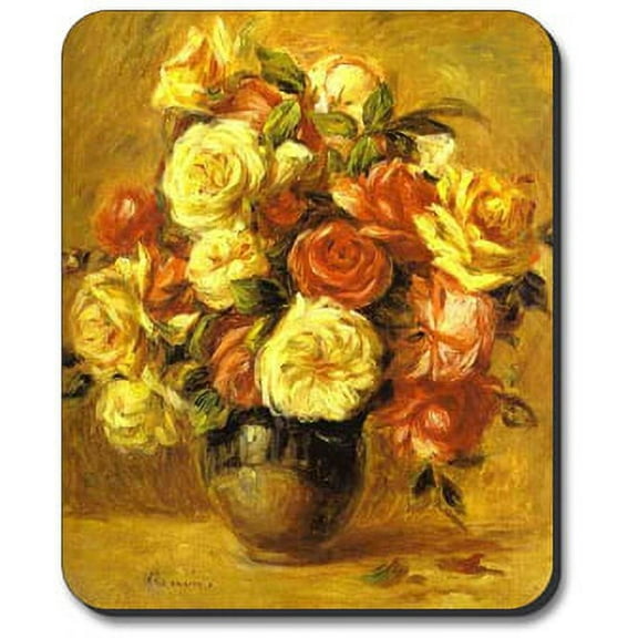 Art Plates Mouse Pad - Renoir - Bouquet de roses