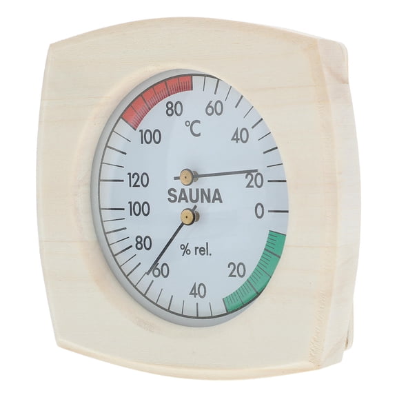 Soimiss Pointer Style Wooden Sauna Temperature Humidity Meter For Steam Room Use 1Pcs