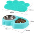 thumbnail image 5 of Gato y perro alimentación lenta doble tazón anti-hinchazón con alfombra antideslizante para gatos y perros pequeños-azul (azul) Feliz Sencillez, 5 of 5