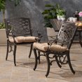 thumbnail image 2 of Noble House Poway Patio Dining Arm Chair in Bronze and Tuscany (Set of 2), 2 of 6