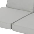 thumbnail image 6 of GDF Studio Massey Outdoor Water Resistant Fabric Loveseat Cushions with Piping, Silver, 6 of 6