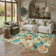 thumbnail image 3 of BERTHMEER Large 8'x10' Area Rugs for Living Room Green Floral Rugs for Bedroom Playroom Office Vintage Carpets Machine Washable Farmhouse Dining Room Oriental Flower Non Slip Rugs, Multicolor, 3 of 8