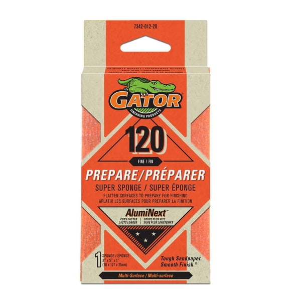 GATOR Premium Super Sanding Sponge, 120 Grit