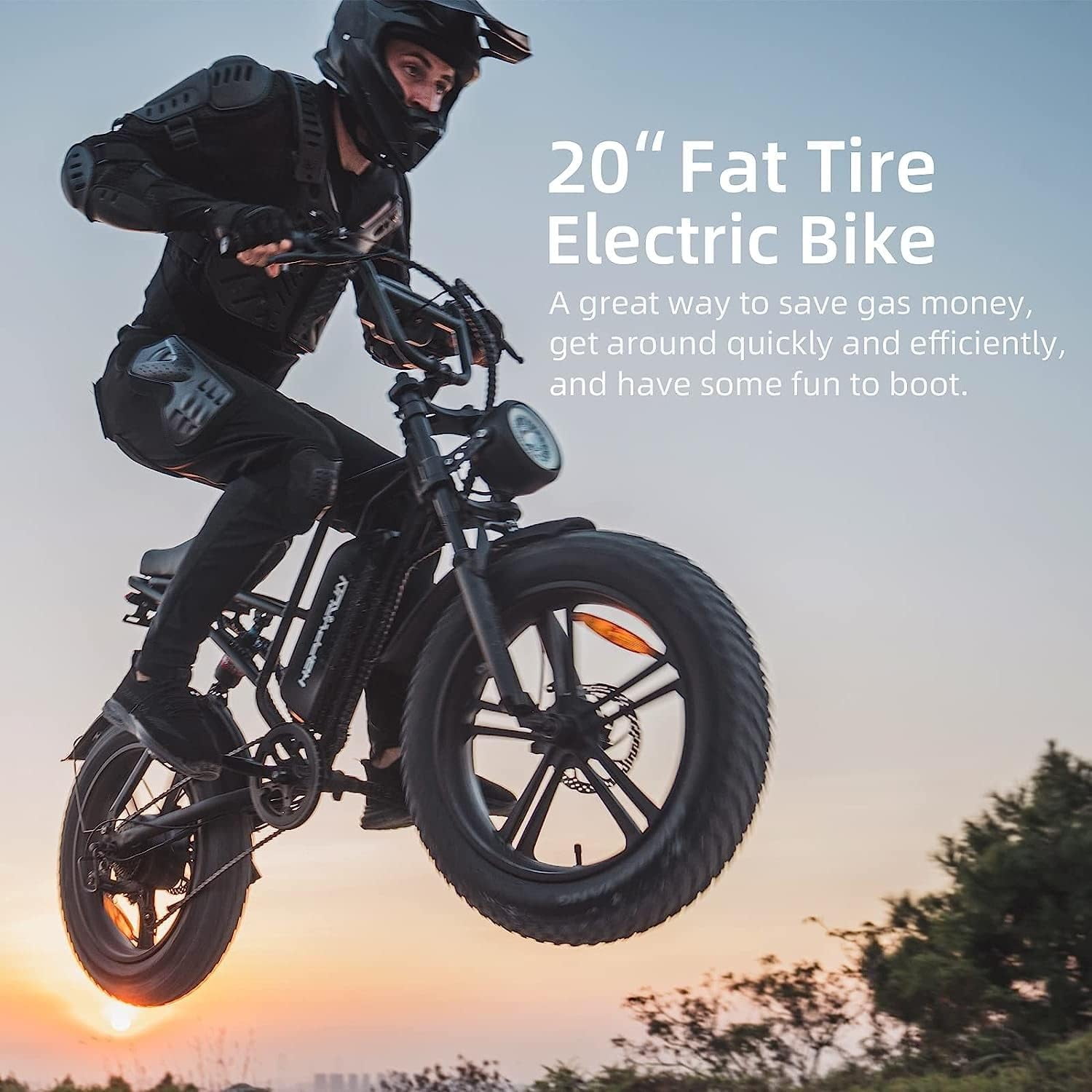 Happyrun Electric Bike for Adults 20" Fat tire with 750W Motor Ebike 48V 18AH Removable Battery 20MPH & 68 Miles