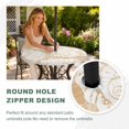 thumbnail image 4 of Round Outdoor Tablecloth with Umbrella Hole and Zipper, Beige Conch Coastal Tablecloth with Elastic Waterproof, Nautical Summer Ocean Patio Table Covers for 45" - 54" Picnic Pool Tables, 4 of 9