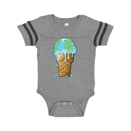 

Inktastic Melting Earth Ice Cream Cone Gift Baby Boy or Baby Girl Bodysuit
