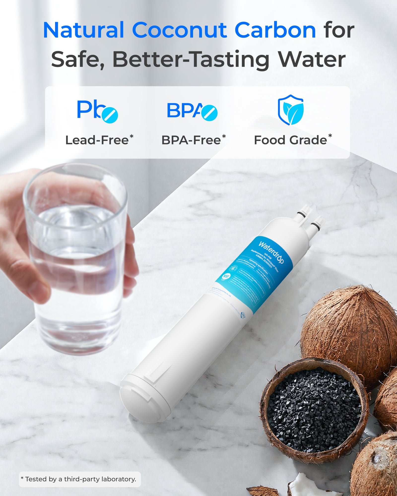 Waterdrop WD-F08 Replacement for 4396841, Everydrop® Filter 3, EDR3RXD1, 4396710, Kenmore® 46-9083, 46-9030, Refrigerator Water Filter, 2 Filters