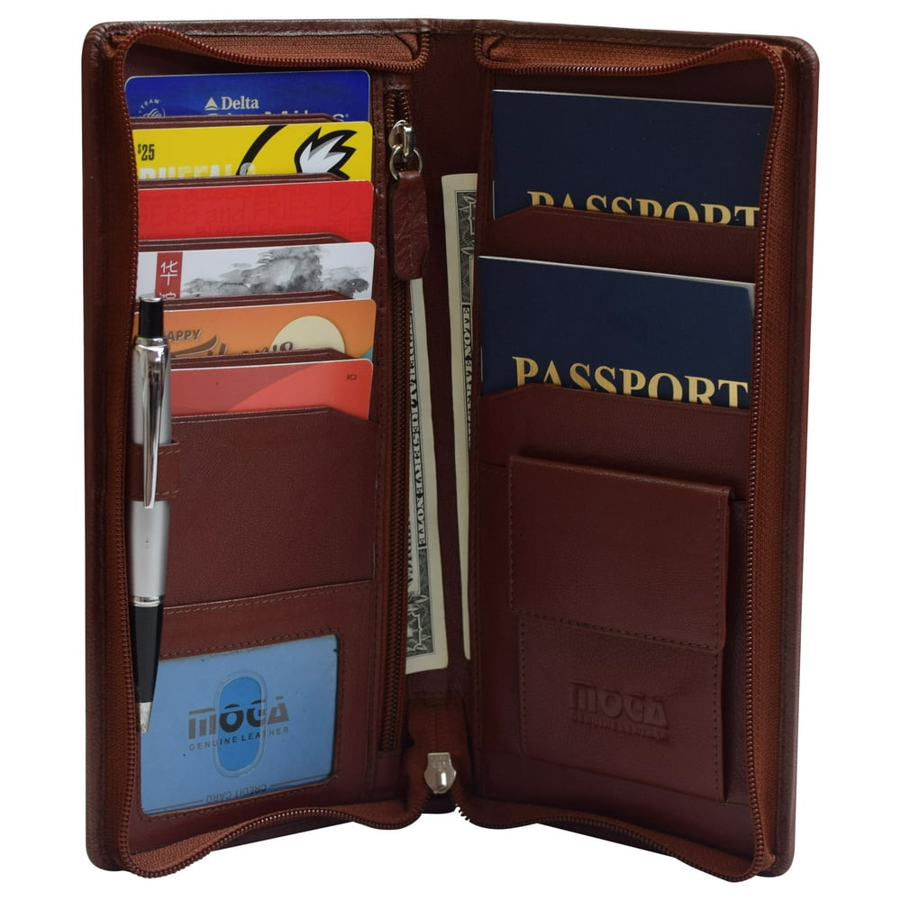 Marshal Wallet Travel Leather ZipAround Multiple Family Passport
