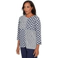 thumbnail image 3 of Alfred Dunner Womens Petite Textured Panel Spliced Knit Top, 3 of 4