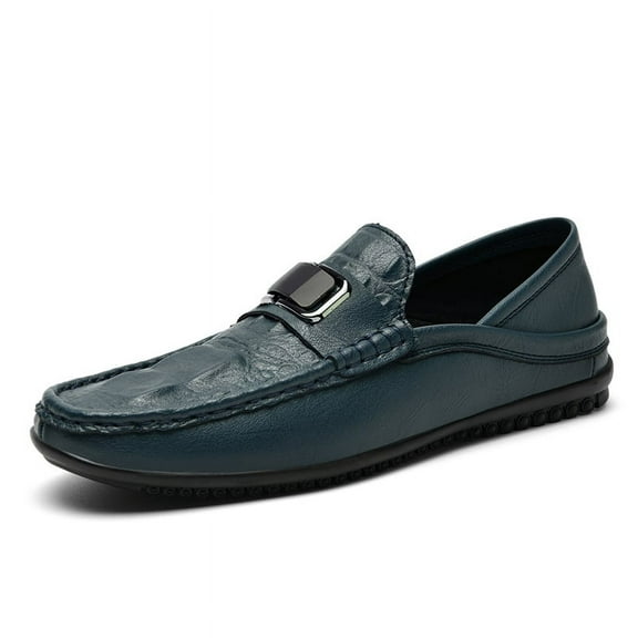Men's Casual Loafers Slip On Leather Shoes Comfortable Lightweight Driving Shoes Male Moccasins Classic Penny Loafer Flats Boat Shoes Outdoor Walking Shoes