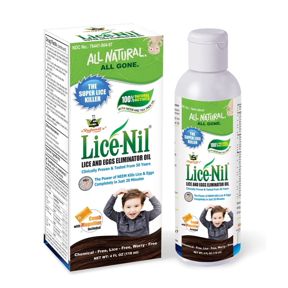 LiceNil, Lice and Eggs Eliminator Oil 4oz. The Power of NEEM, Kills