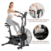 leikefitness Fan Exercise Bike Upright AirBike Indoor Cycling Stationary Bicycle with Unlimited Air Resistance System,Heart Rate Compatibility and Tablet Holder for Home Cardio Workout