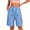 Light Blue, variant on BXJX Womens Casual Bermuda Shorts, Elastic Waist Knee Length Multiple Pockets Summer Cargo Shorts Khaki Size S-2XL