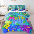 thumbnail image 1 of Math Bed in a Bag Queen Comforter Set 7 Piece,Computing formula Bedding Sets Watercolor Geometry Art Sheet Set with Comforter,Numbers Mathematical Bed Set, 1 of 5