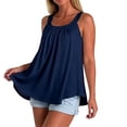 thumbnail image 7 of Built in Bra Tank Tops for Women Loose Fit Adjustable Straps Bra Summer Casual Sleeveless Scoop Neck Solid Color High Elastic Cami Shirts, 7 of 7