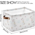 thumbnail image 4 of Coolnut Cartoon Giraffe Storage Basket Foldable Storage Bin, Canvas Rectangular Storage Basket with Leather Handles for Home Closet & Office Decor Gifts, 4 of 7