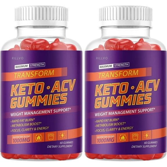 2 Pack Transform Keto ACV Gummies Advanced Formula 120 Gummies