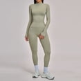 thumbnail image 1 of Top-kevin 2 Piece Seamless Ribbed Workout Sets With Zip Up Jacket High Waisted Gym Yoga Leggings, 1 of 6