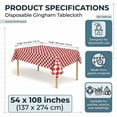 thumbnail image 7 of Sm:)e Plastic Table Cloth Disposable 12 Pack, 54 x 108 Inch, Red White Checked, for Party Picnic Wedding, 7 of 7