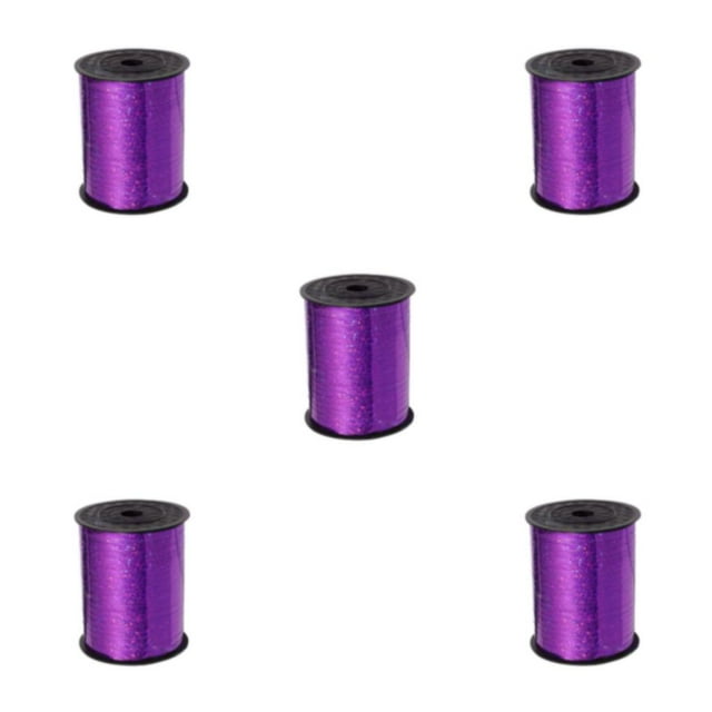 kurtrusly Sparkling Ribbon Balloon Sturdy And Durable For Crafts And Gift Packaging Tidy Golden Curled Ribbon Purple ribbon 5Set