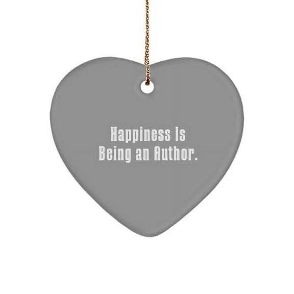 Epic Author Heart Ornament, Happiness is Being an Author., Inspire Gifts for Coworkers