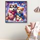 thumbnail image 4 of Pintura de diamante 5D DIY taladro redondo completo 2 perros kit decoración del hogar 30x30cm, 4 of 9