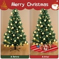 thumbnail image 4 of 30 Inch Christmas Tree Skirt – Velvet Plush Tree Mat, Soft Thickened Polyester with Red Ties, Single-Sided Printing, Available in 30in/36in/48in, Perfect for Holiday Xmas Tree Decoration, 4 of 7