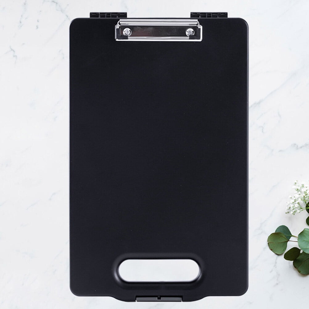 Raindrops A4 Storage Clipboard with Box & Handle - Nurse Office Black
