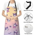 thumbnail image 2 of Kuromi and My Melody Adjustable Bib Aprons, Waterdrop Resistant Apron with 2 Pockets for Kitchen Cooking Restaurant BBQ Painting Crafting, 2 of 7