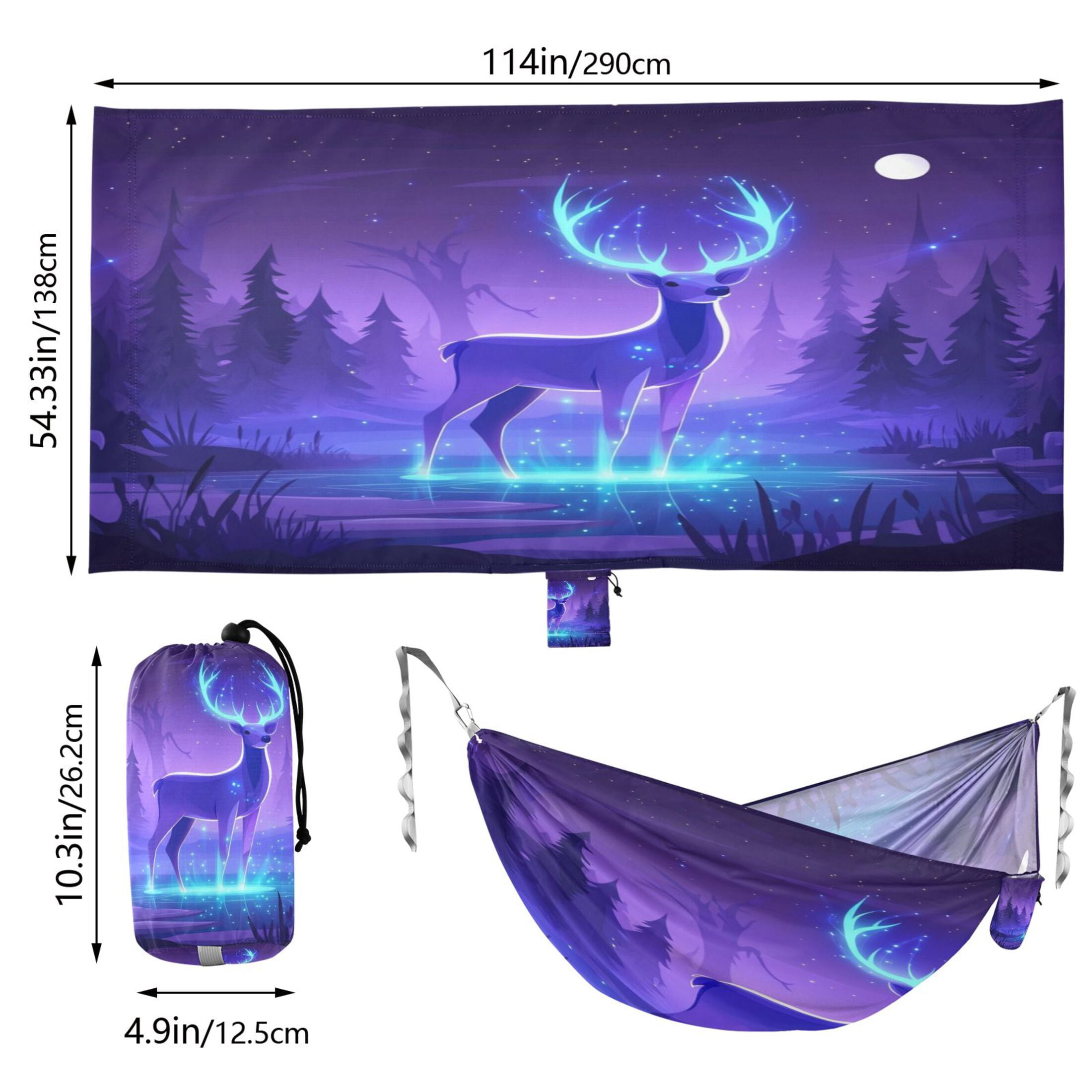 Hammock Camping Hammock Nylon Portable Hammock Travel Camping Hammock Purple Deer
