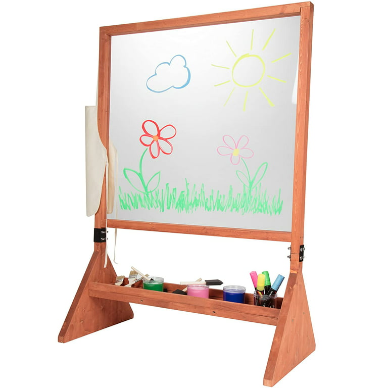 Double Sided Indoor/Outdoor Plexiglass Art Easel (21 x 36 x 51 in) - Easy  to Clean, Kids Can Draw or Paint On Both Sides