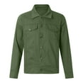 thumbnail image 4 of Fgnfyis Winter Jackets for Men Long Sleeve Denim Cardigan Casual Holiday Cargo Coat Mens Jacket Green XXL, 4 of 5
