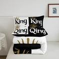 thumbnail image 5 of Erosebridal Anniversary Crown Bedding King Comforter Set, Black White Comforter Sets King Size, Couple Lover Reversible Down Comforter, Lightweight Bedroom Decor, 3-Piece, 5 of 8
