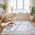 thumbnail image 3 of Design&I 2'x3' Ultra Soft Door Mat, Mermaid Wave Kawaii Motifs Scale Cute Starfish Border Purple Flowing Dynamic None Fluffy Washable Easy Care Indoor rug for Bedside Entryway, 3 of 7