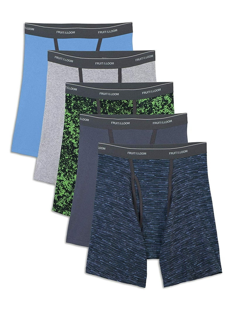 Big Men's Dual Defense Assorted Blues Boxer Briefs, 4 Pack